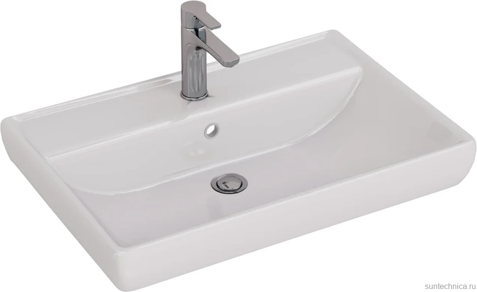 Тумба с раковиной Lemark Combi 70 белая глянцевая