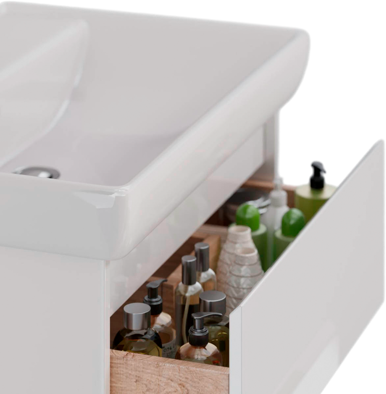 Тумба с раковиной Lemark Combi 70 белая глянцевая