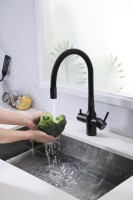 Смеситель для кухни Paulmark Salix Sa213419-BLM с гибким изливом, черный