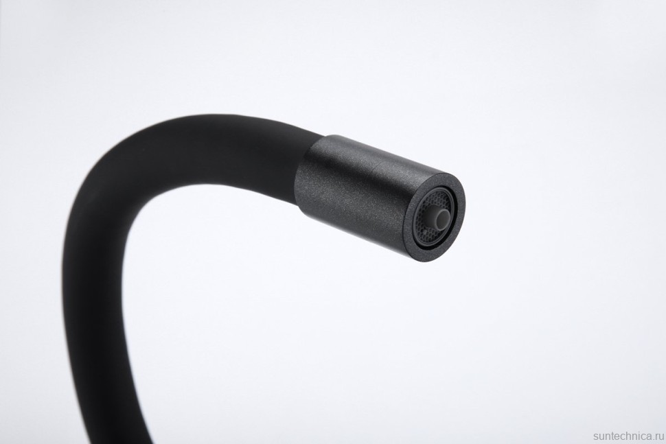 Смеситель для кухни Paulmark Salix Sa213419-BLM с гибким изливом, черный