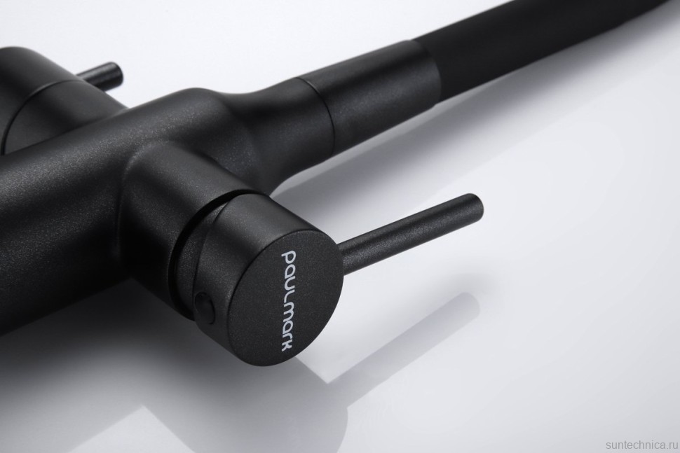 Смеситель для кухни Paulmark Salix Sa213419-BLM с гибким изливом, черный