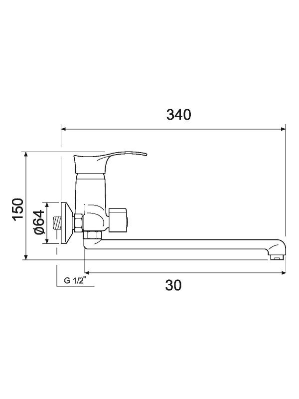 Смеситель с длинным изливом для ванны РМС SL86 SL86-006E