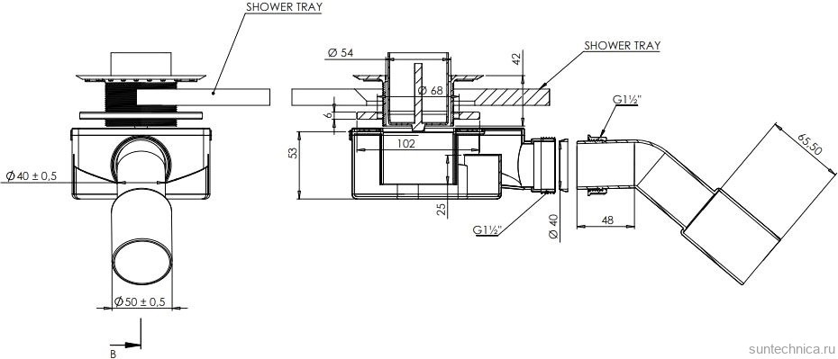 Поддон для душа Allen Brau Infinity 160х80 см, белый камень