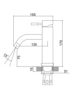 Смеситель для раковины РМС SUS128 SUS128-001F сталь Смеситель для раковины РМС SUS128 SUS128-001F сталь