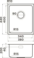 Комплект Мойка Omoikiri TADZAVA 38-U/I-IN ULTRA 15 нержавеющая сталь + Измельчитель Nagare slim 1250