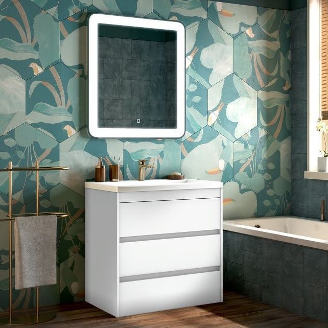 Мебель для ванной комнаты Art&Max Family 75, напольная, Bianco Lucido