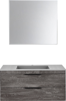 Мебель для ванной комнаты Vincea Chiara 2D 100, 2 ящика, камень, с серой раковиной