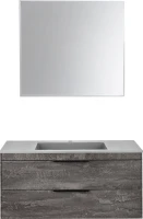 Мебель для ванной комнаты Vincea Chiara 2D 100, 2 ящика, камень, с серой раковиной