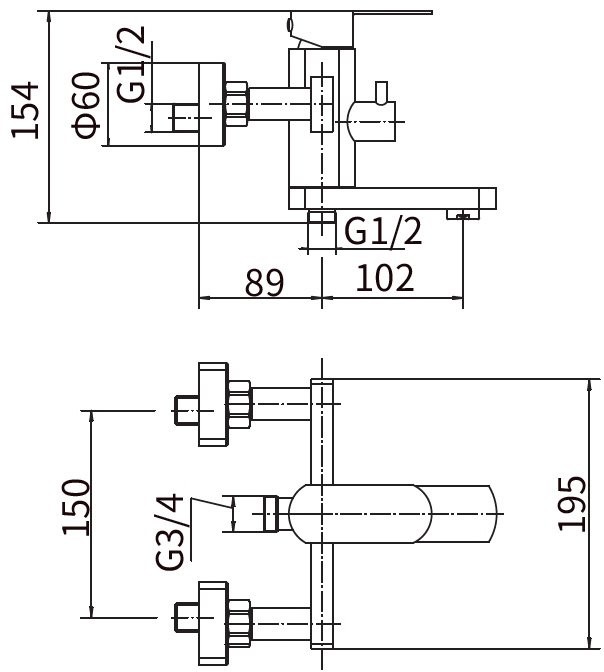 Смеситель для ванны с душем Fashun A53020 сатин