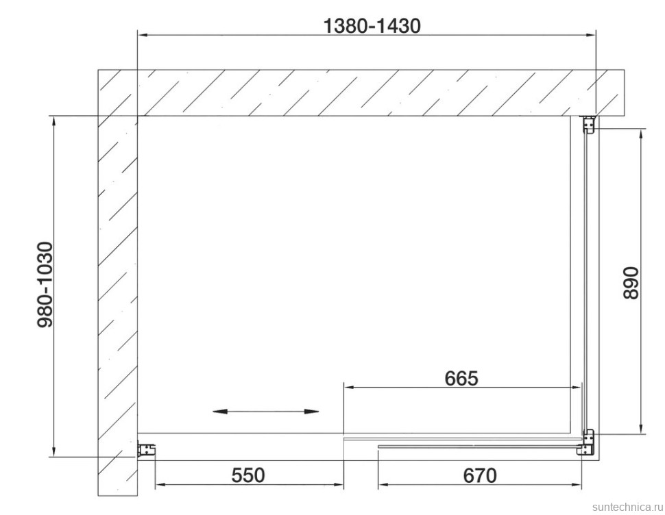 Душевой уголок Vegas Glass ZP+ZPV 140*100 08 01 профиль глянцевый хром, стекло прозрачное
