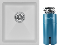 Комплект Мойка Paulmark Lumi LU41-WH белая + Измельчитель Intenso