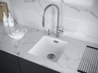 Комплект Мойка Paulmark Lumi LU41-WH белая + Измельчитель Intenso