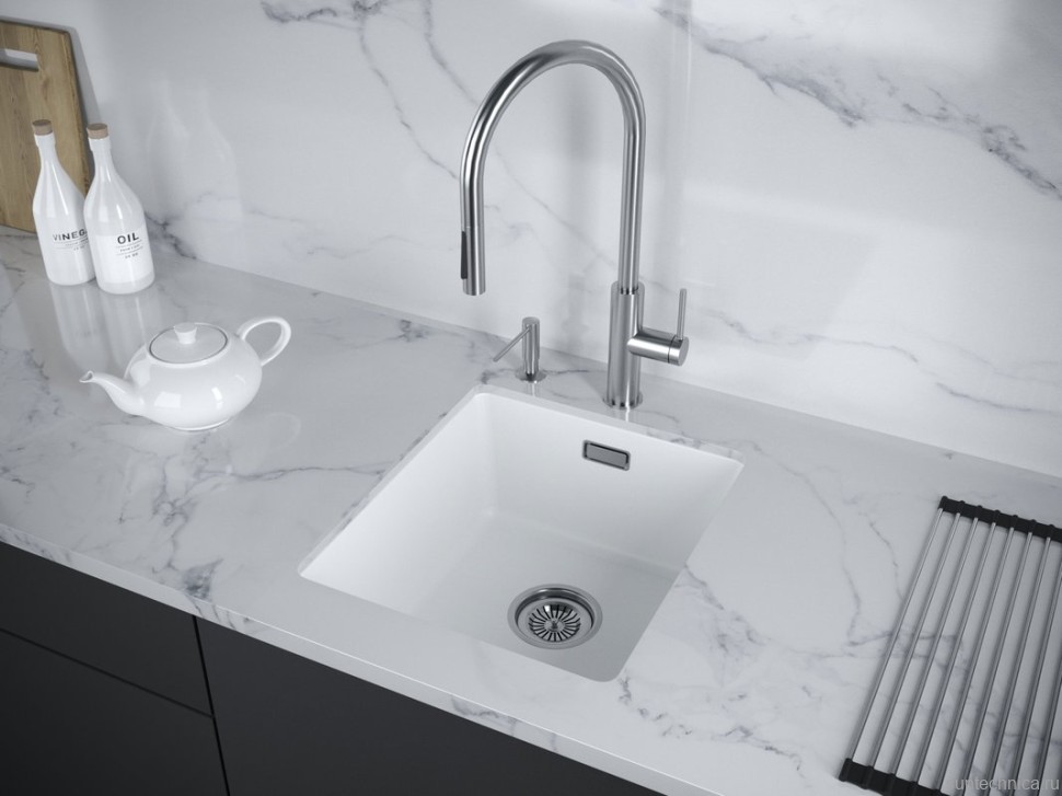 Комплект Мойка Paulmark Lumi LU41-WH белая + Измельчитель Intenso