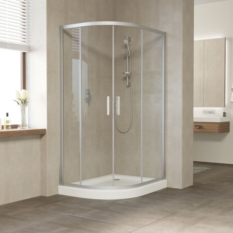 Душевой уголок Vegas Glass ZS-F 110*80 07 01 профиль матовый хром, стекло прозрачное