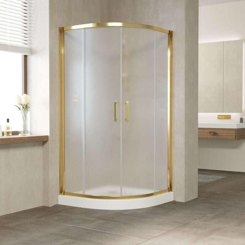Душевой уголок Vegas Glass ZS Tur Novo 120 09 10 профиль золото, стекло сатин