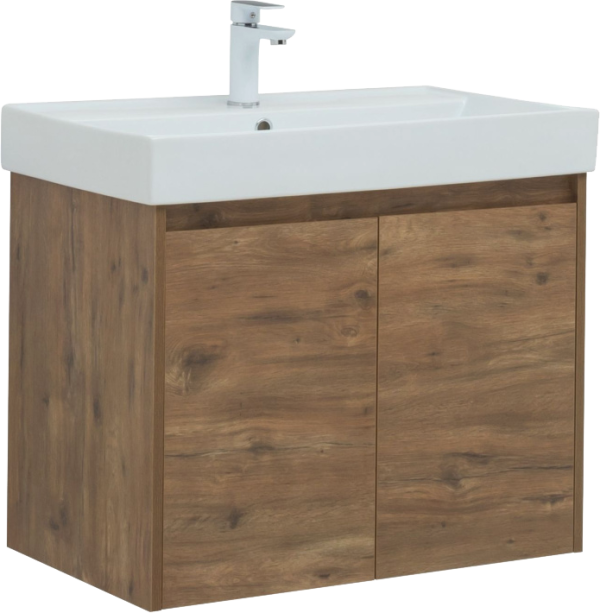 Тумба с раковиной Aquanet Nova Lite 75 дуб рустикальный, с дверками
