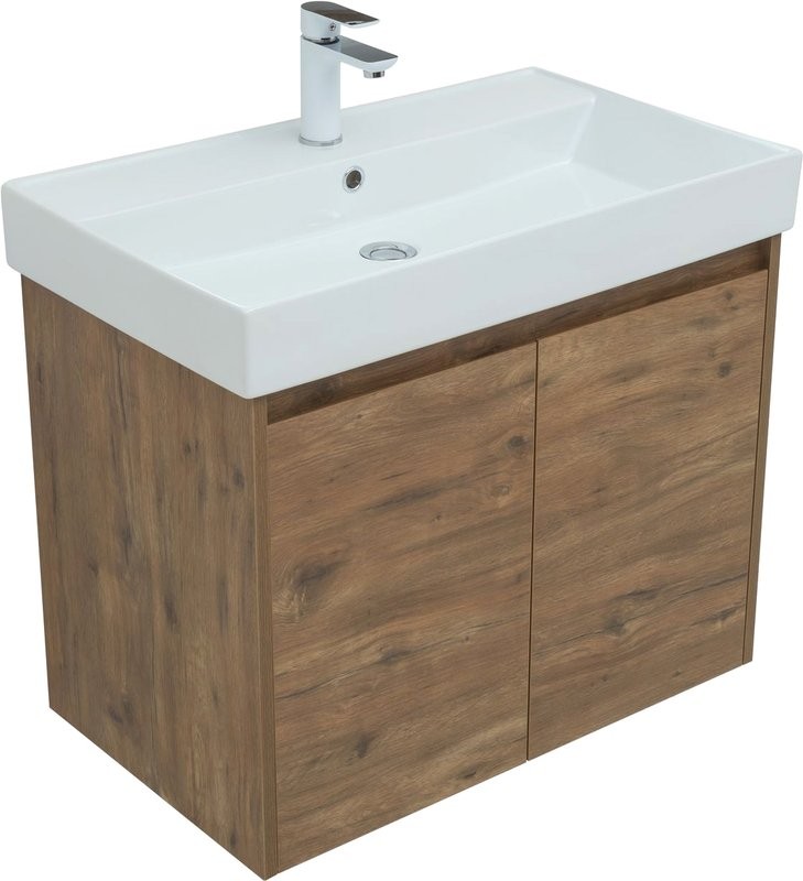 Тумба с раковиной Aquanet Nova Lite 75 дуб рустикальный, с дверками