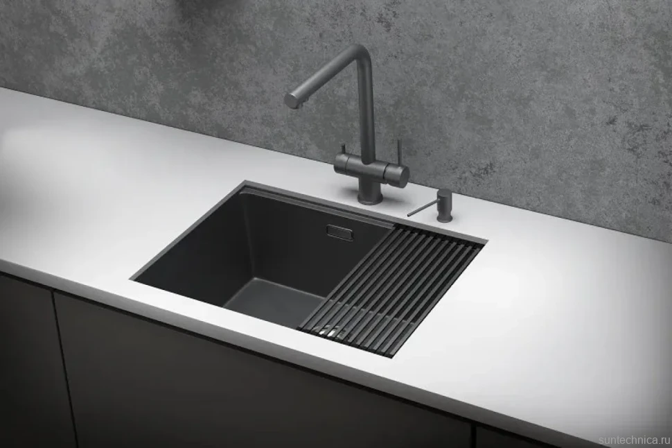 Мойка кухонная Granula Kitchen Space 6045U, графит матовый