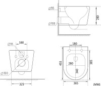Комплект Унитаз подвесной Art&Max Bolzano AM001CHR/SC с микролифтом, белый + Инсталляция TECE Base 9400413 4 в 1 с кнопкой смыва