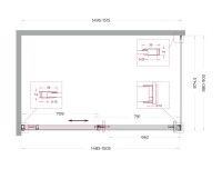 Душевой уголок BelBagno Soft Close-1 AH-1-150/90-C-Cr профиль хром