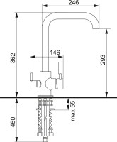 Смеситель для кухни Domaci Солерно UQ-019-05 бетон