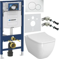 Комплект Унитаз подвесной VitrA Shift 7742B003-0075 белый глянцевый + Крышка Integra Square 191-003-009 с микролифтом + Инсталляция Geberit Duofix UP 320 111.300.00.5 + Кнопка Sigma 01 115.770.11.5 белая + Крепления 111.815.00.1 к стене + Звукоизоляция