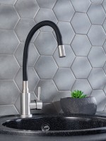 Смеситель для кухни РМС Sus124bl SUS124BL-016F чёрный, сталь