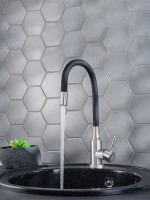 Смеситель для кухни РМС Sus124bl SUS124BL-016F чёрный, сталь