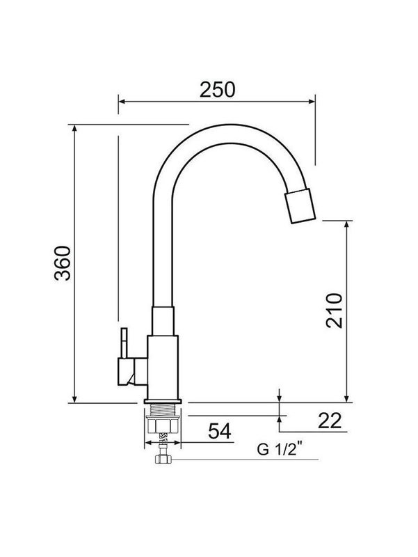 Смеситель для кухни РМС Sus124bl SUS124BL-016F чёрный, сталь