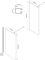 Душевая перегородка Vincea Walk-in VSW-1H800CLGM 80 см, профиль вороненая сталь, стекло прозрачное