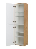 Шкаф-пенал для ванной BelBagno Due 40 подвесной, ручки сатиновый никель, rovere nature