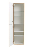 Шкаф-пенал для ванной BelBagno Due 40 подвесной, ручки сатиновый никель, rovere nature