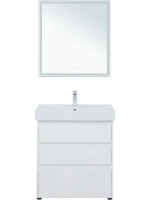 Тумба с раковиной Aquanet Nova Lite 75 напольная, белая, 3 ящика