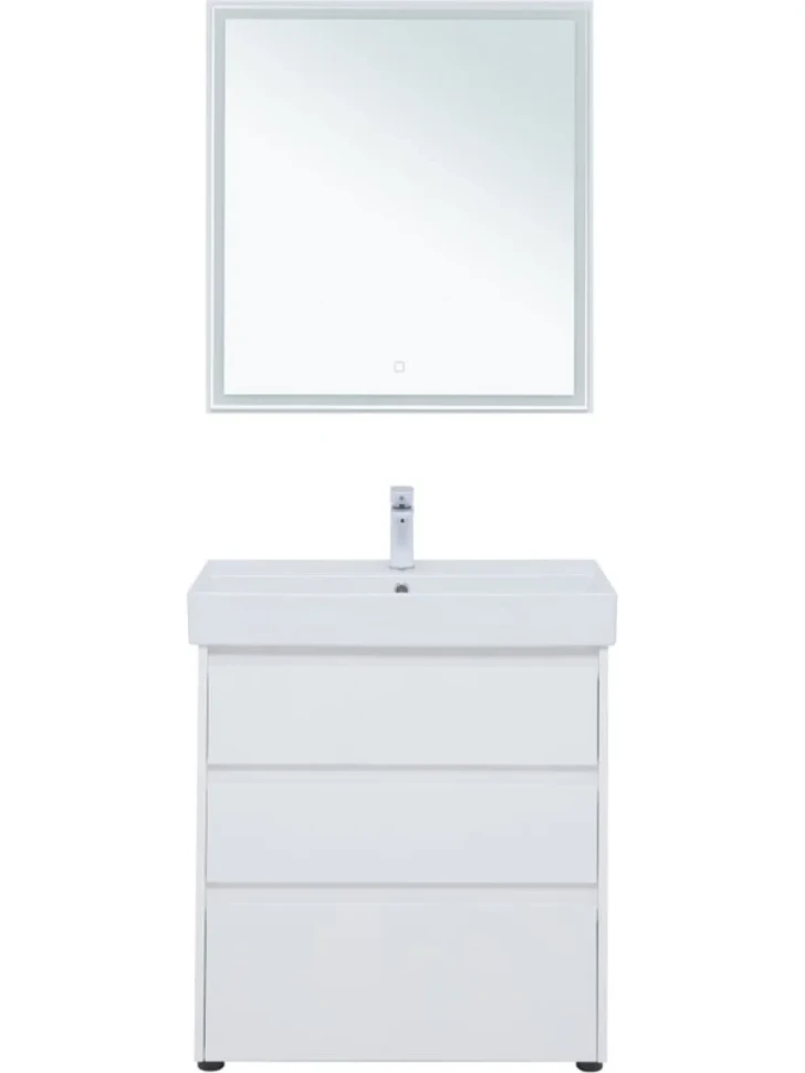Тумба с раковиной Aquanet Nova Lite 75 напольная, белая, 3 ящика