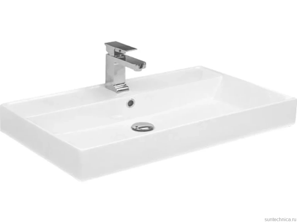 Тумба с раковиной Aquanet Nova Lite 75 напольная, белая, 3 ящика