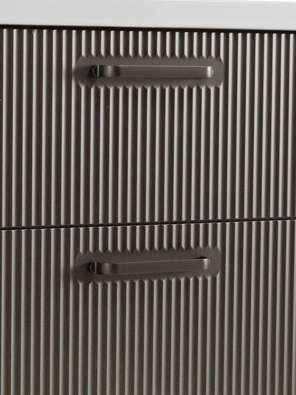 Тумба с раковиной BelBagno Due 80 ручки матовый темный никель, оружейная сталь