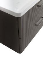 Тумба с раковиной BelBagno Due 80 ручки матовый темный никель, оружейная сталь