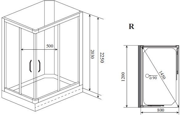 Душевая кабина Timo Premium ILMA 102 R