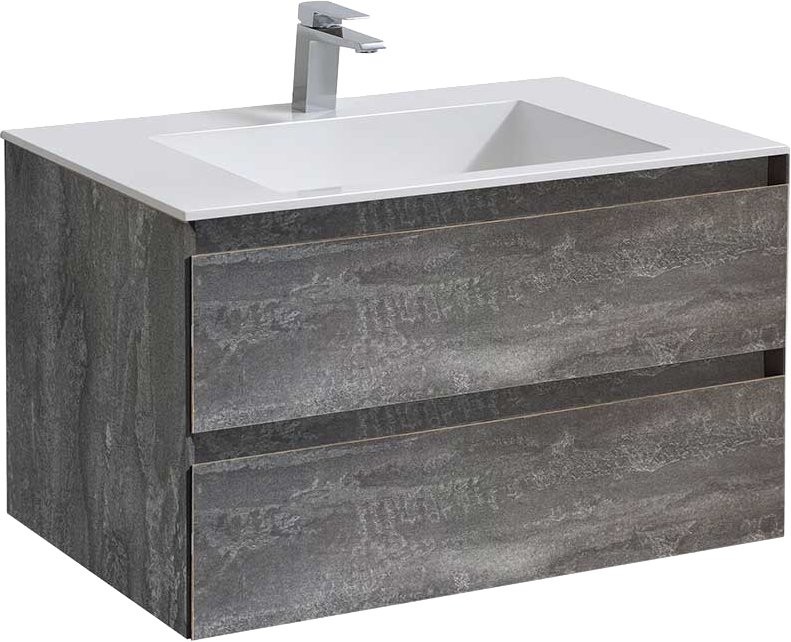 Тумба с раковиной Vincea Luka 80 2 ящика, камень