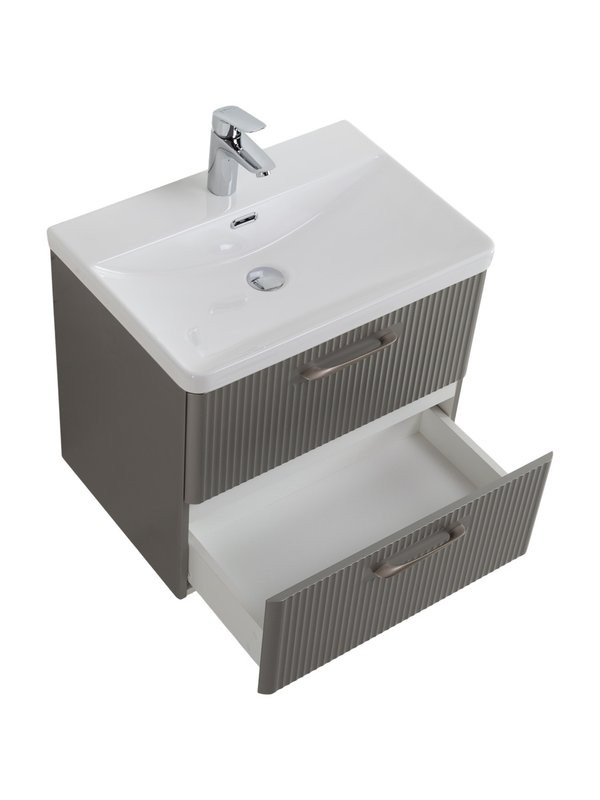 Мебель для ванной комнаты BelBagno Due 60 ручки сатиновый никель, сатин