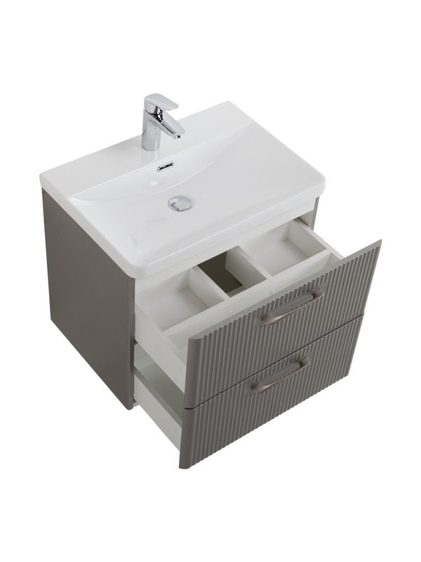 Мебель для ванной комнаты BelBagno Due 60 ручки сатиновый никель, сатин