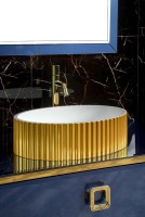 Мебель для ванной комнаты Armadi Art Lucido 100 насыщенный синий, раковина 878-G