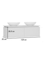Тумба с раковиной Belux Дубай НП 128 с подсветкой, для двоих, матовая белая