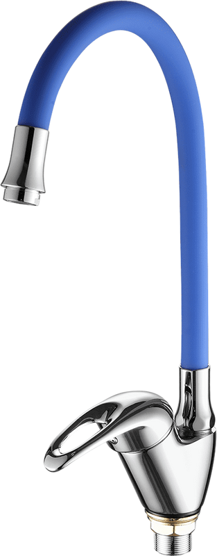 Смеситель для кухни Fashun A4403+A7253 хром, синий