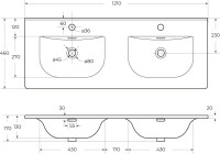 Тумба с раковиной BelBagno Marino-cer-n 120 подвесная, bianco opaco, для двоих