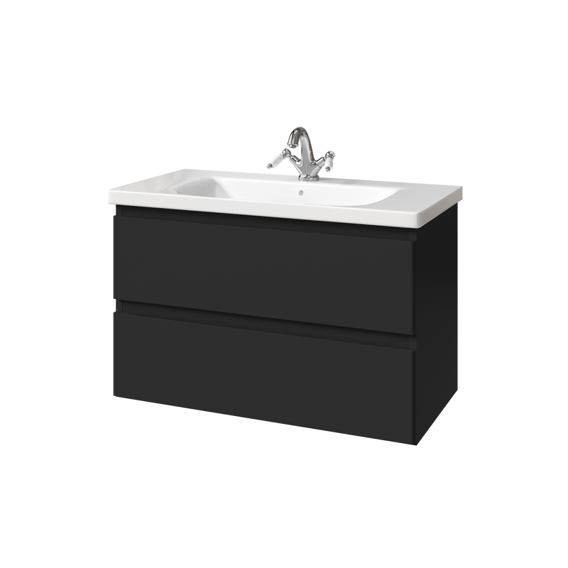 Тумба с раковиной Caprigo Forte 90 подвесная, черная