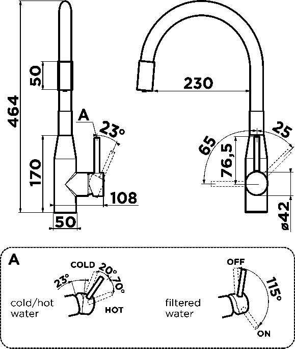 Смеситель для кухни Omoikiri Yatomi 2 Plus GB-BL графит