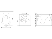 Комплект  Унитаз подвесной Damixa Scandinavian Pure DX36C1701SC с микролифтом, безободковый + Система инсталляции для унитазов Grohe Rapid SL 38772001