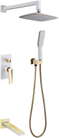 Душевой комплект Boheme Venturo 384-W-2 белый, золото