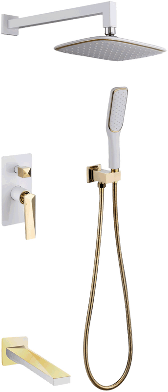 Душевой комплект Boheme Venturo 384-W-2 белый, золото